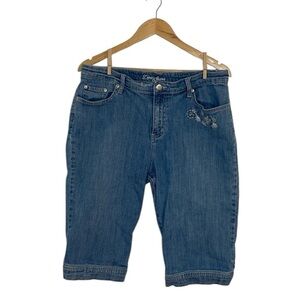 Vintage Zena Jeans Capri Bermuda shorts, embroidered, 14